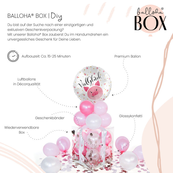 Balloha Geschenkbox DIY Viel Glück Schweinchen XL 3