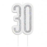 30. Geburtstag glitzernde Kerze