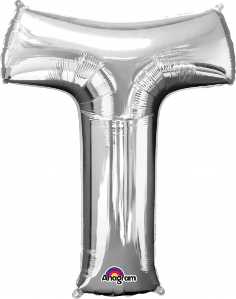 Folienballon Buchstabe T silber 81cm