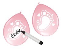 6 Sweet Babygirl Partyballons 30cm