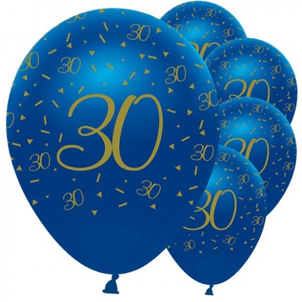 6 Luxurious 30th Birthday Ballons 30cm