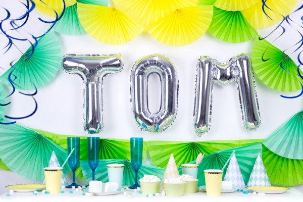 Folienballon T silber 35cm 2