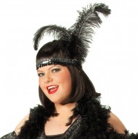 Schwarzes Charleston Stirnband Mit Feder