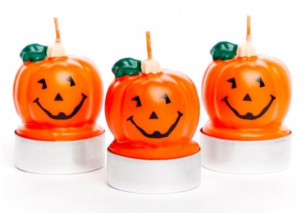 3 Smiling Pumpkin Teelichter 5cm