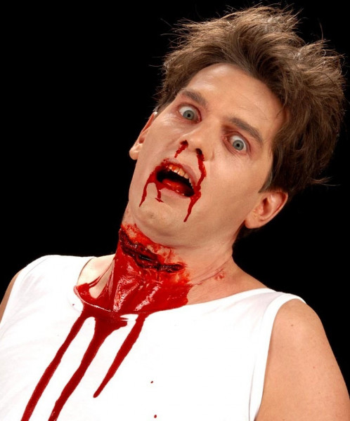 Halloween Horror Kehlenschnitt Kunstnarbe zum Aufkleben Blutig