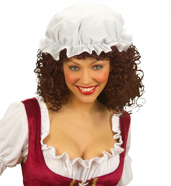 Mittelalterliche Haube Magt Weiß 2