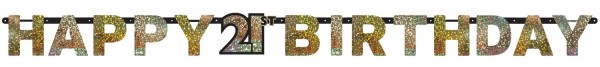 Golden 21st Birthday Girlande 2,13m