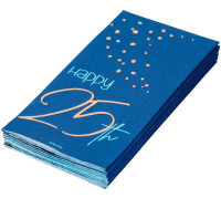 10 Elegant Blue 25th Birthday Servietten 33cm