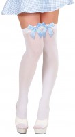 Weiße Overknee Strümpfe Mit Blauen Schleifen