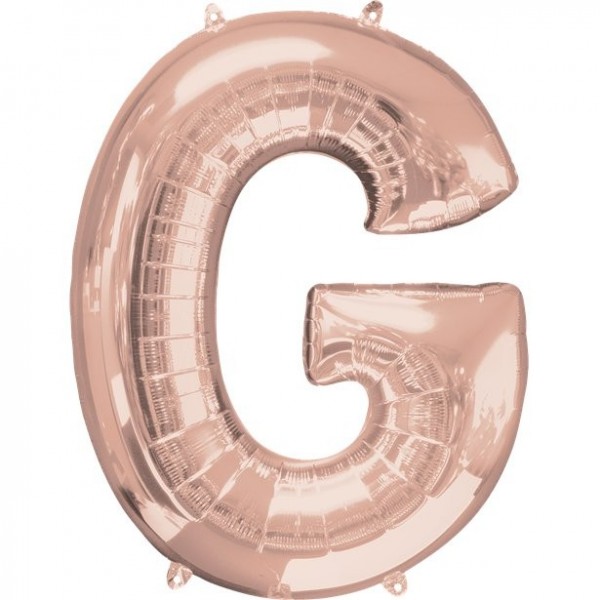 Buchstabe G Folienballon roségold 41cm