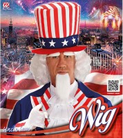 USA Uncle Sam Perücken-Set Mit Spitzbart Und Augenbrauen