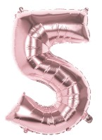 Roségoldener Zahl 5 Folienballon 86cm