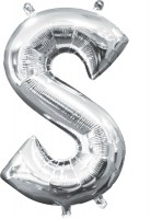 Mini Folienballon Buchstabe S silber 35cm