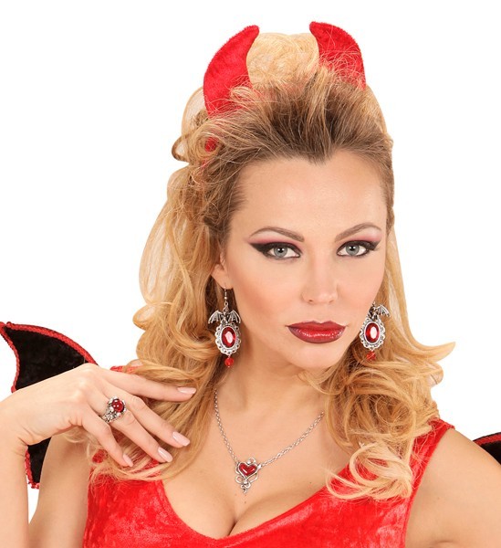 Fiona Fledermaus Ohrringe Mit Rotem Edelstein 3