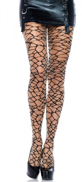 Netzstrumpfhose Crackle Style In Schwarz