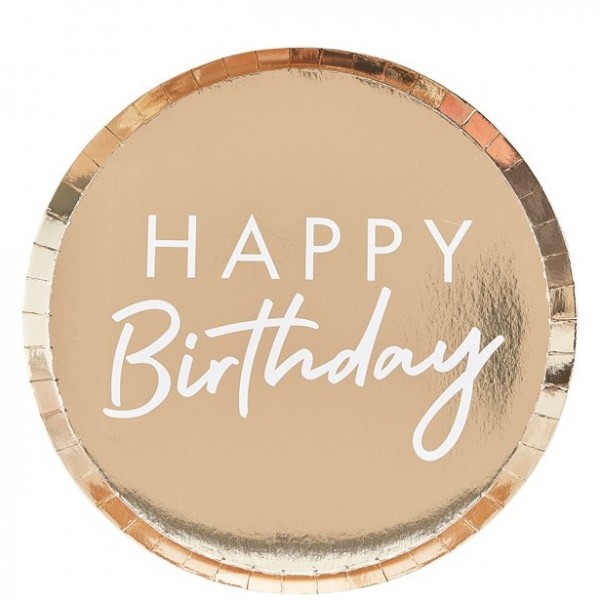 8 Brilliant Birthday Pappteller 24cm