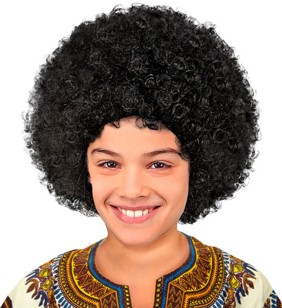 Afro Kinderperücke in Schwarz