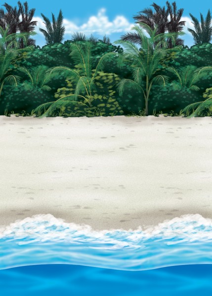 Karibik Strand Wandkulisse 1,2m x 12,2m