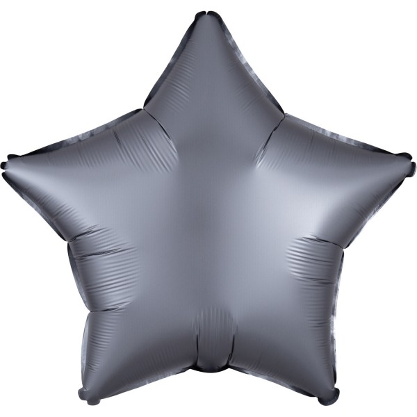 Edler Satin Sternballon graphit 43cm