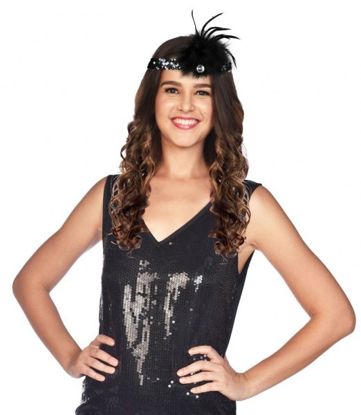 Schwarzes Charleston Stirnband Marie