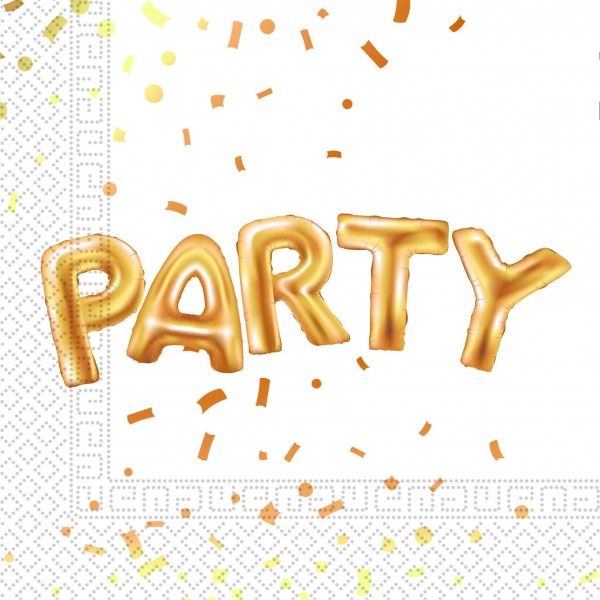 20 Goldene Party Servietten 33cm