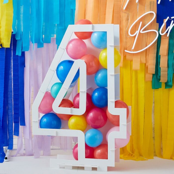 Befüllbarer Zahl 4 Ballonstand 4