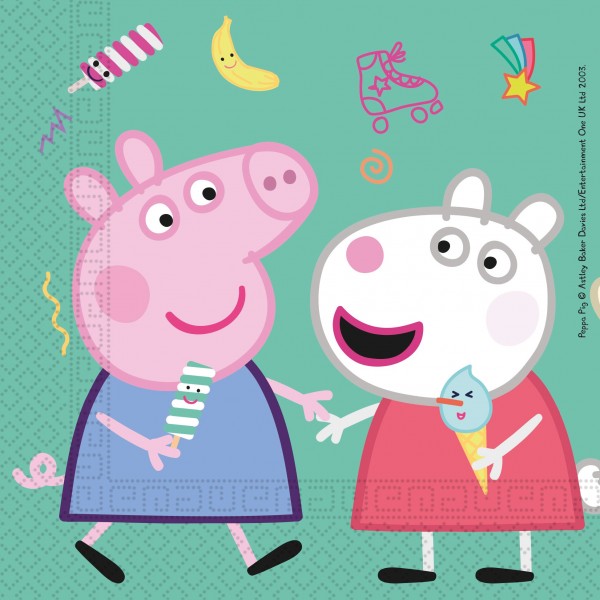20 Peppa Wutz Spieletag Servietten 33cm