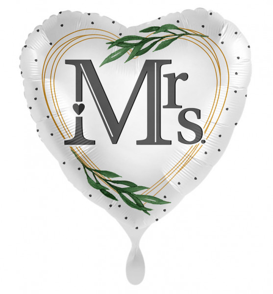 Herz Folienballon Mrs 45cm