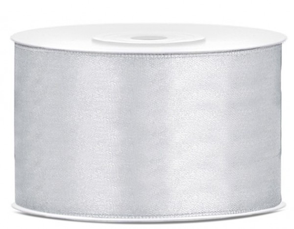 25m Satin Geschenkband silber 38mm breit