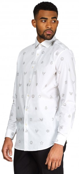 OppoSuits Hemd Christmas Icons für Herren