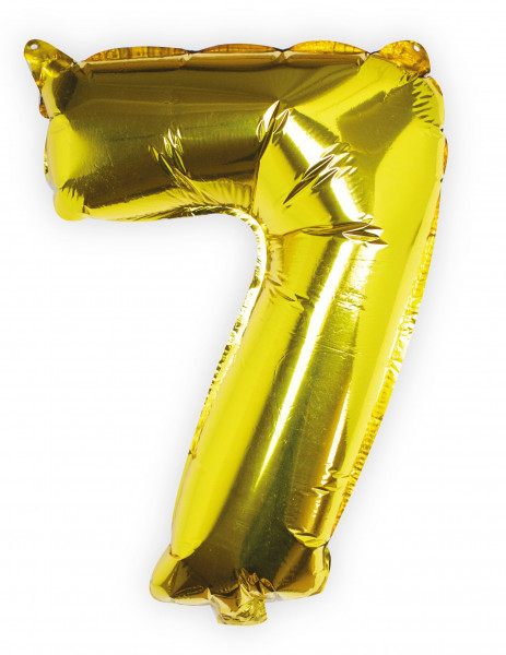 Goldener Zahl 7 Folienballon 40cm
