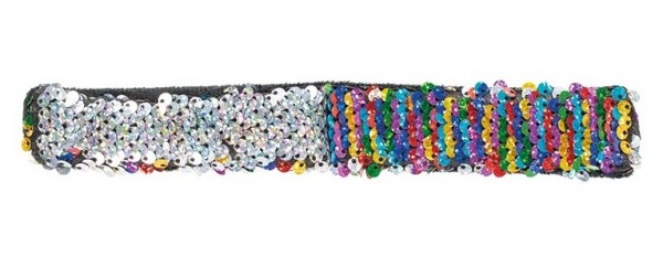 Silber-buntes Wendepailletten Armband