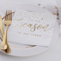16 Goldene Weihnacht Season Servietten 34cm
