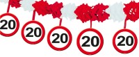 Verkehrsschild 20 Girlande 4m