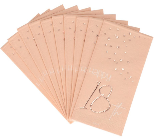 10 Rosy Blush 18th Birthday Servietten 33cm