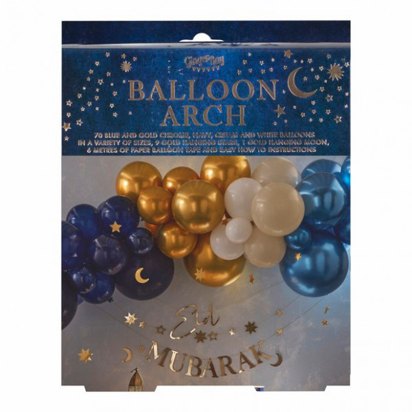 Gold Moon Eid Mubarak Ballongirlande 70-teilig 3