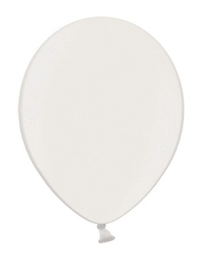10 Partystar metallic Ballons weiß 27cm