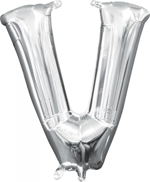 Mini Folienballon Buchstabe V silber 35cm