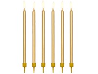 12 Geburtstagskerzen inkl. Halterungen in Gold 12,5cm