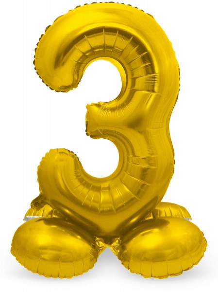 Zahl 3 Ballon gold 72cm