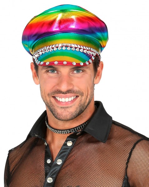 Regenbogen Rocker Mütze 4