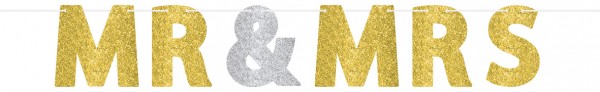 Glitzernde Mr & Mrs Girlande Sparkling Wedding Day 365cm