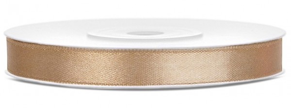 25m Satin Geschenkband hellgold 6mm breit