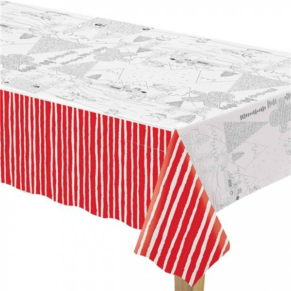 Weihnachtliche Tischdecke zum Ausmalen 1,8m x 1,2m