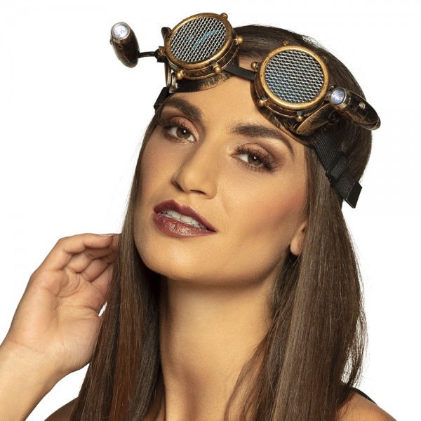 Steampunk Brille mit Lampen