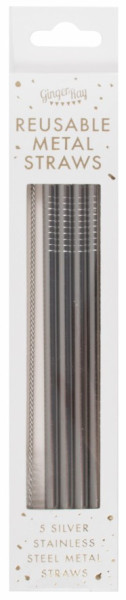 5 Edelstahl-Strohhalme mit Bürste 3