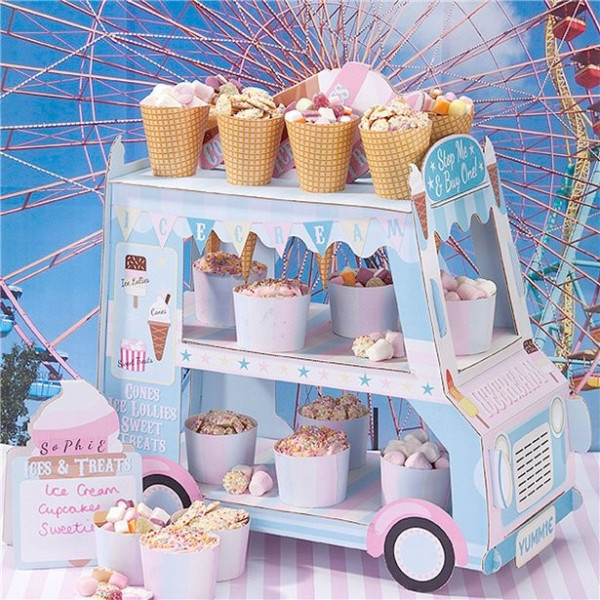 Eiscreme Van Candy Buffet Ständer