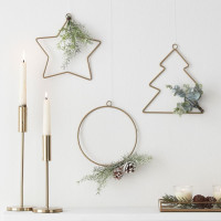3 Weihnachtsanhänger mit Grün