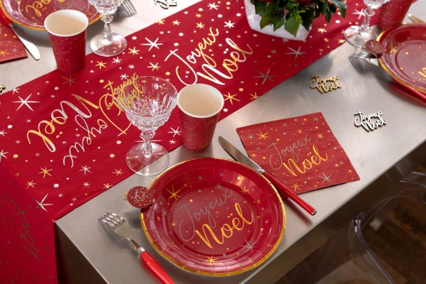 20 Rote Joyeux Noël Sternchen Servietten 33cm 2
