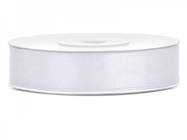 25m Satin Geschenkband weiß 1,2cm